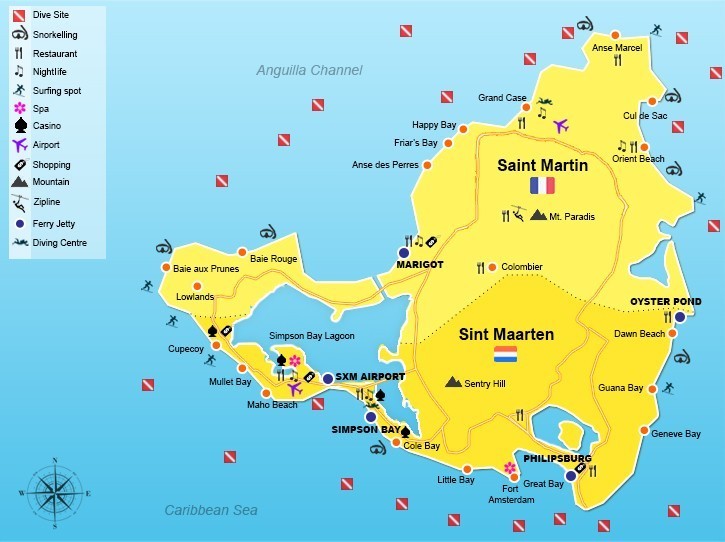 Sint Maarten travel map