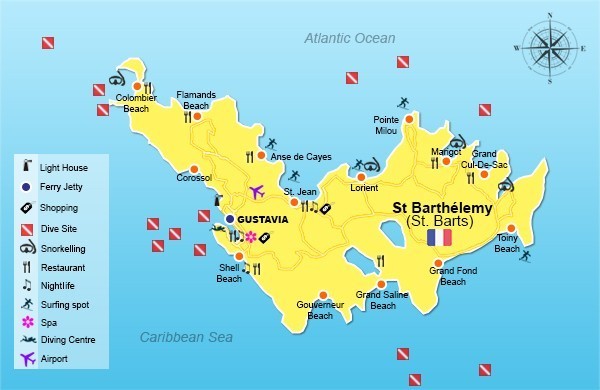 St Barts travel map